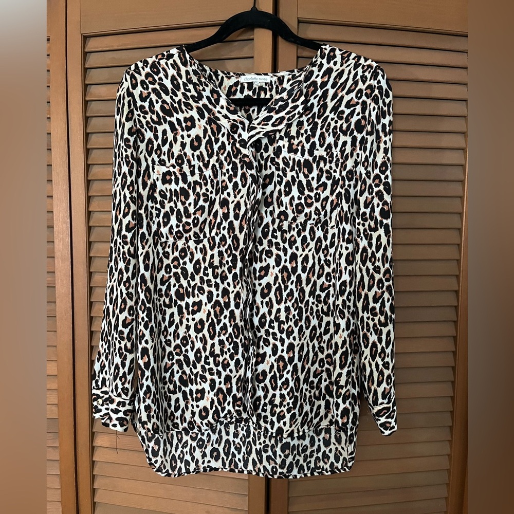 Charlotte Russe Leopard Print Button Down Shirt